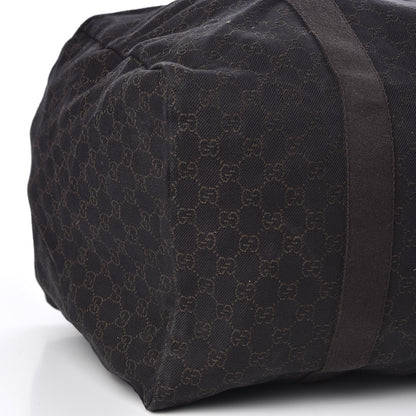 Gucci Denim Monogram Large Collapsible Carry On Duffle Bag Brown 5 of 10