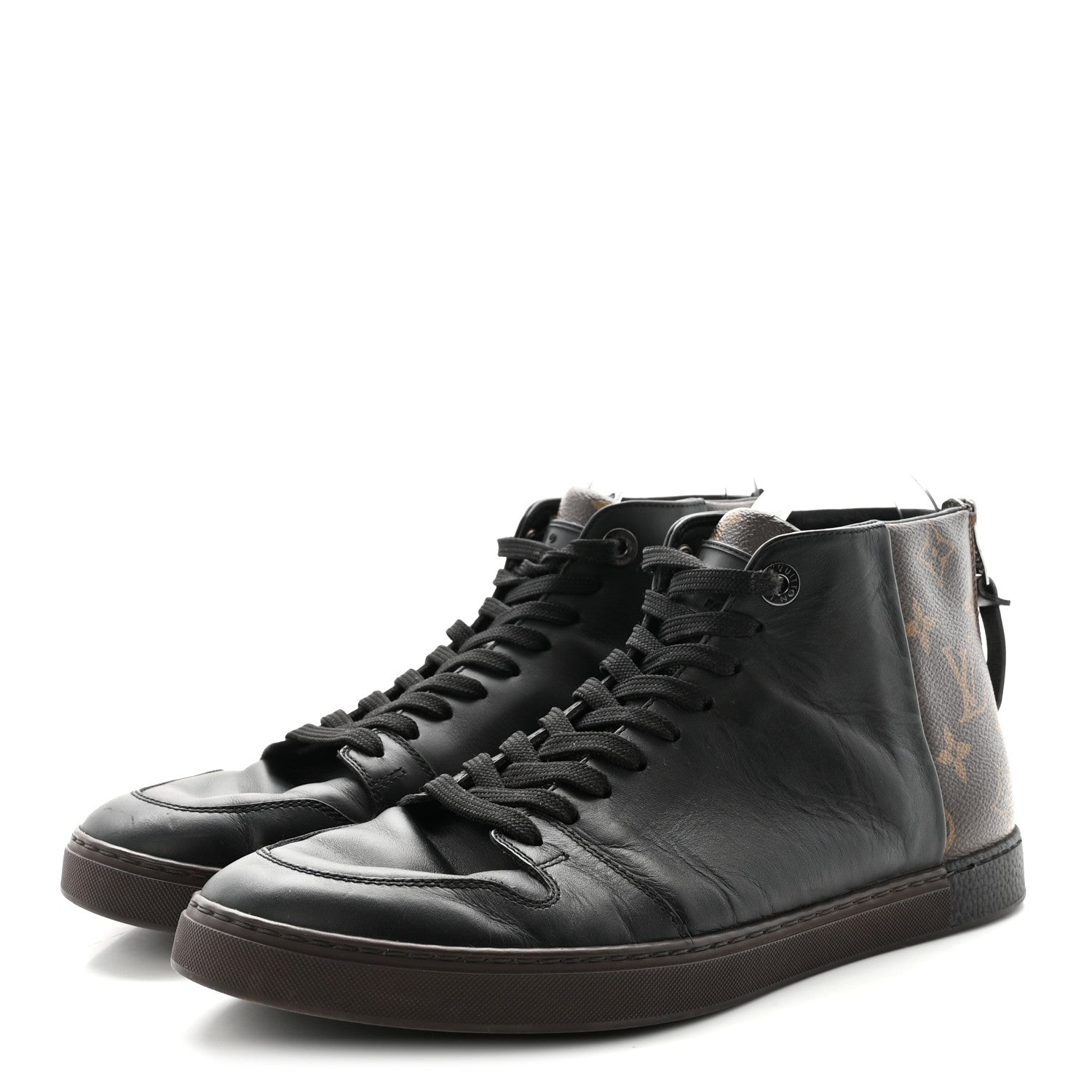 Louis Vuitton Calfskin Monogram Line-Up Sneaker Boot 6 Black 4 of 9