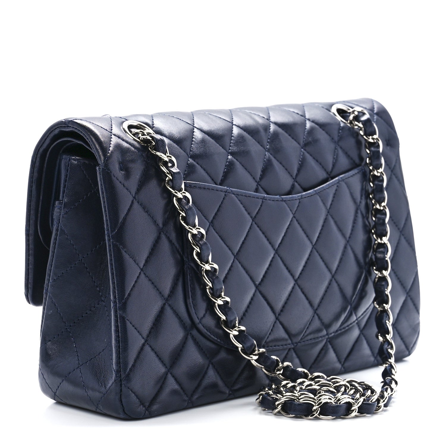 Chanel Lambskin Quilted Medium Double Flap Navy 3 of 12