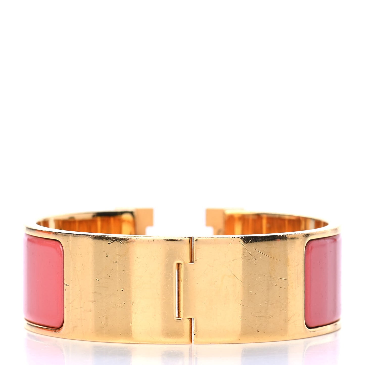 Enamel Wide Clic Clac H Bracelet GM Rouge Corail
