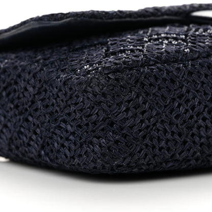 Chanel Woven Nylon Medium Single Flap Blue 9 of 16
