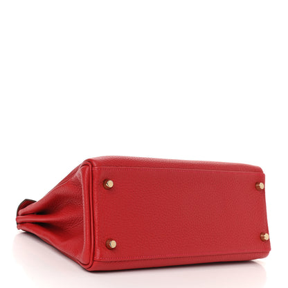 Hermes Taurillon Clemence Kelly Retourne 28 Rouge Casaque 4 of 10