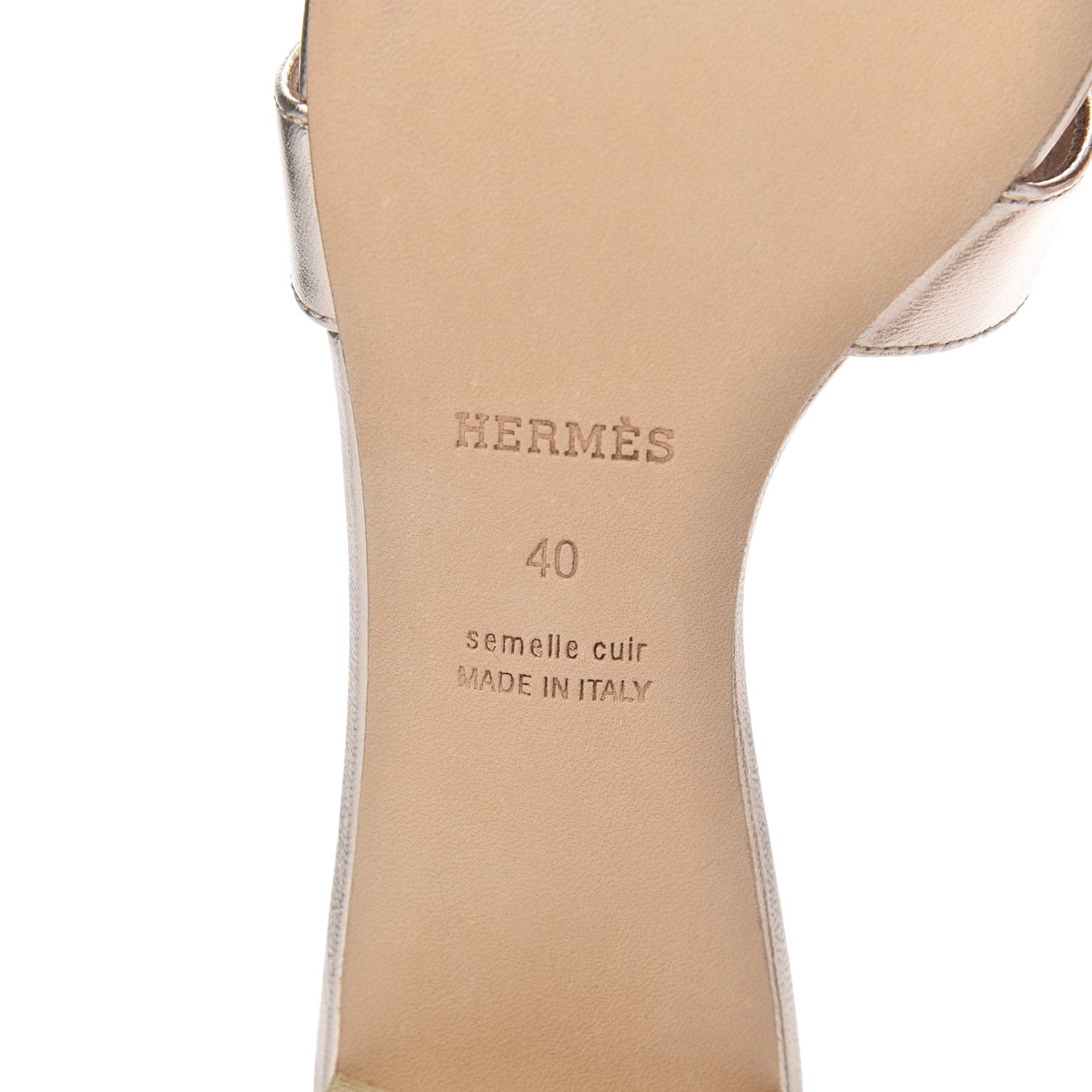 Hermes Metallic Nappa Oasis Sandals 40 Rose Dore 7 of 14