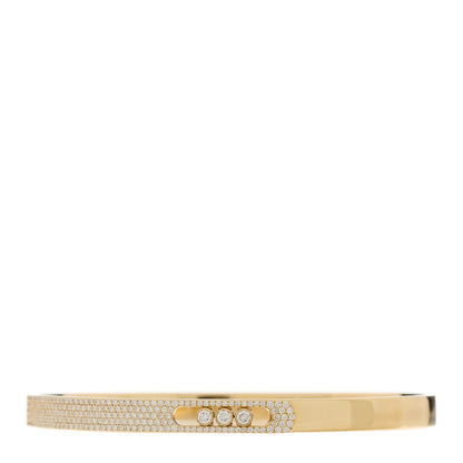 Messika 18K Yellow Gold Diamond SM Move Noa Pave Bangle Bracelet M 1 of 4