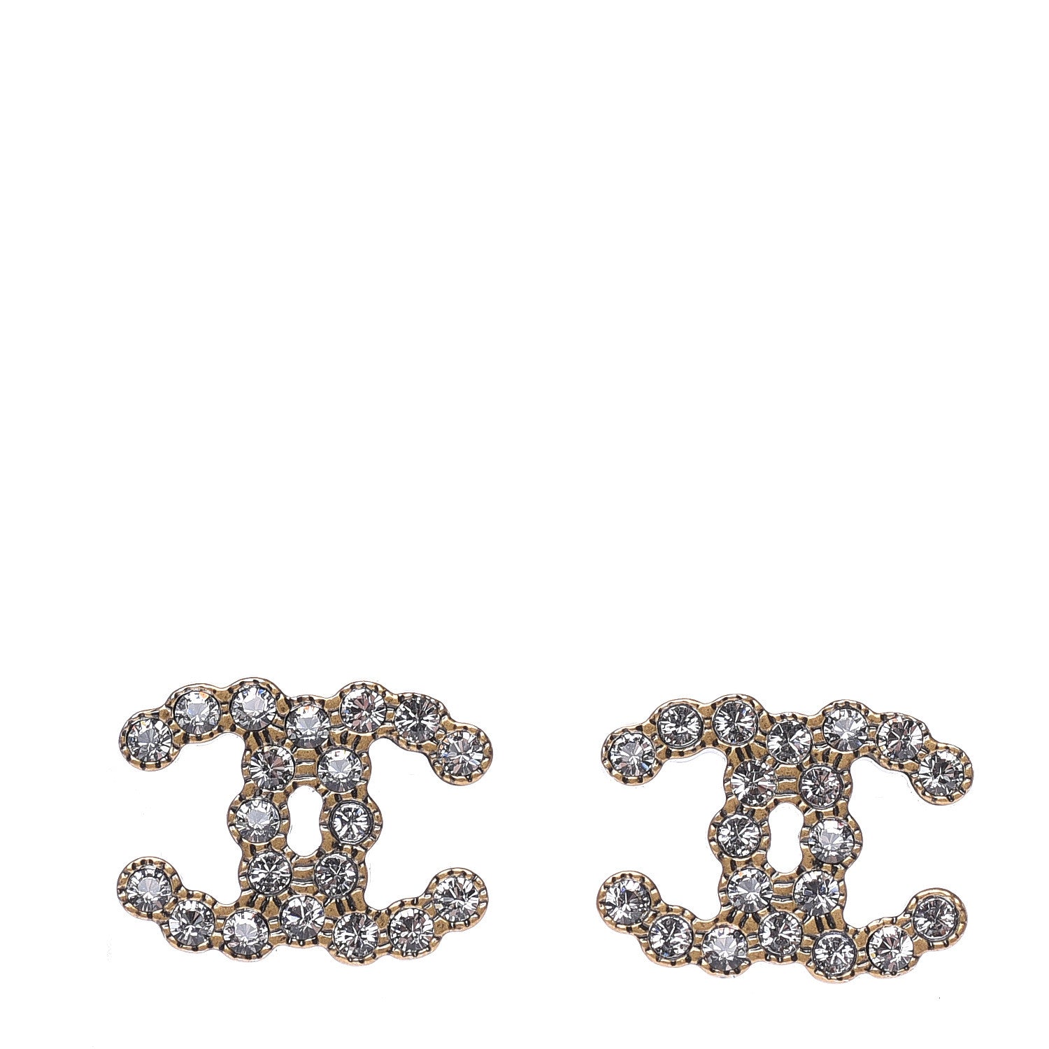 Chanel Crystal City Of Lights CC Earrings Gold 1 of 5
