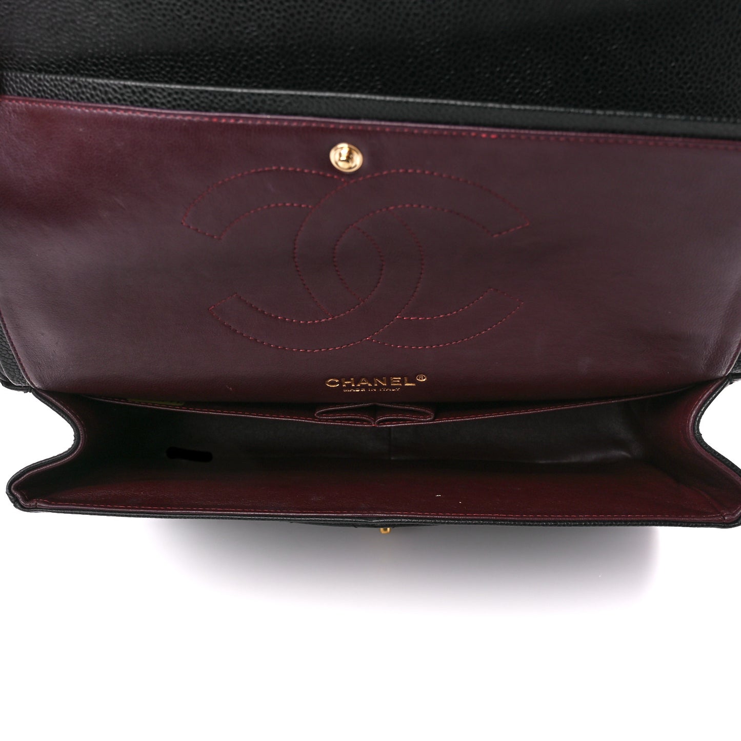 Caviar Quilted Jumbo Double Flap Black