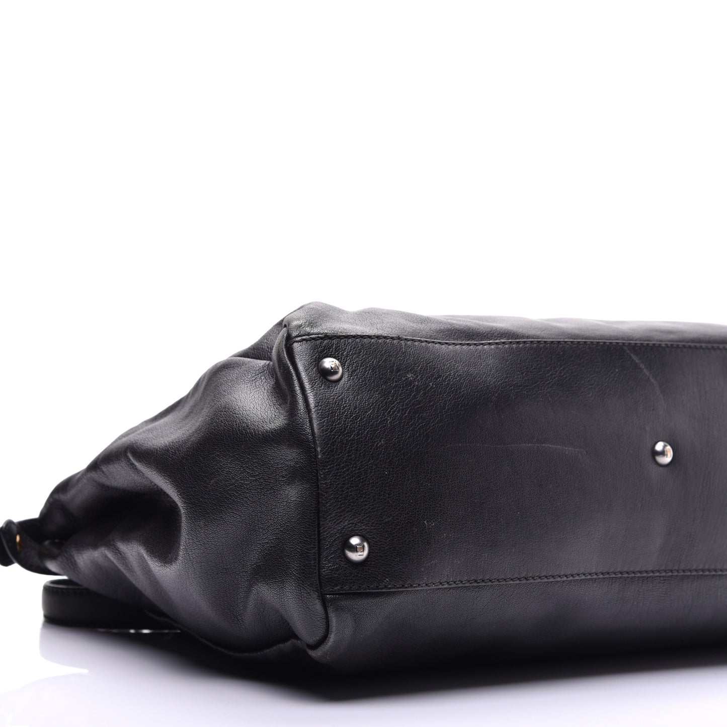 Goatskin Large Peekaboo Iconic Satchel Black