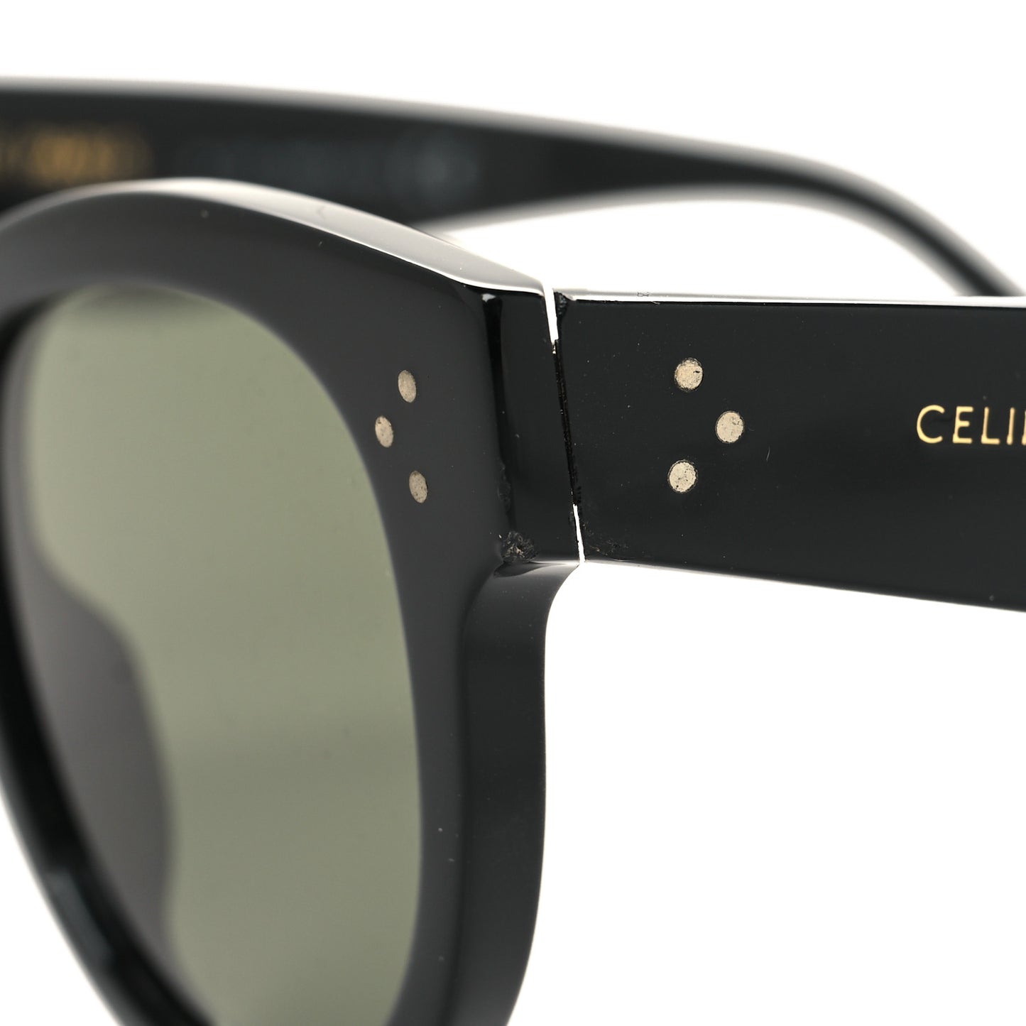 Acetate Studded Mineral Round Sunglasses CL40031N Black
