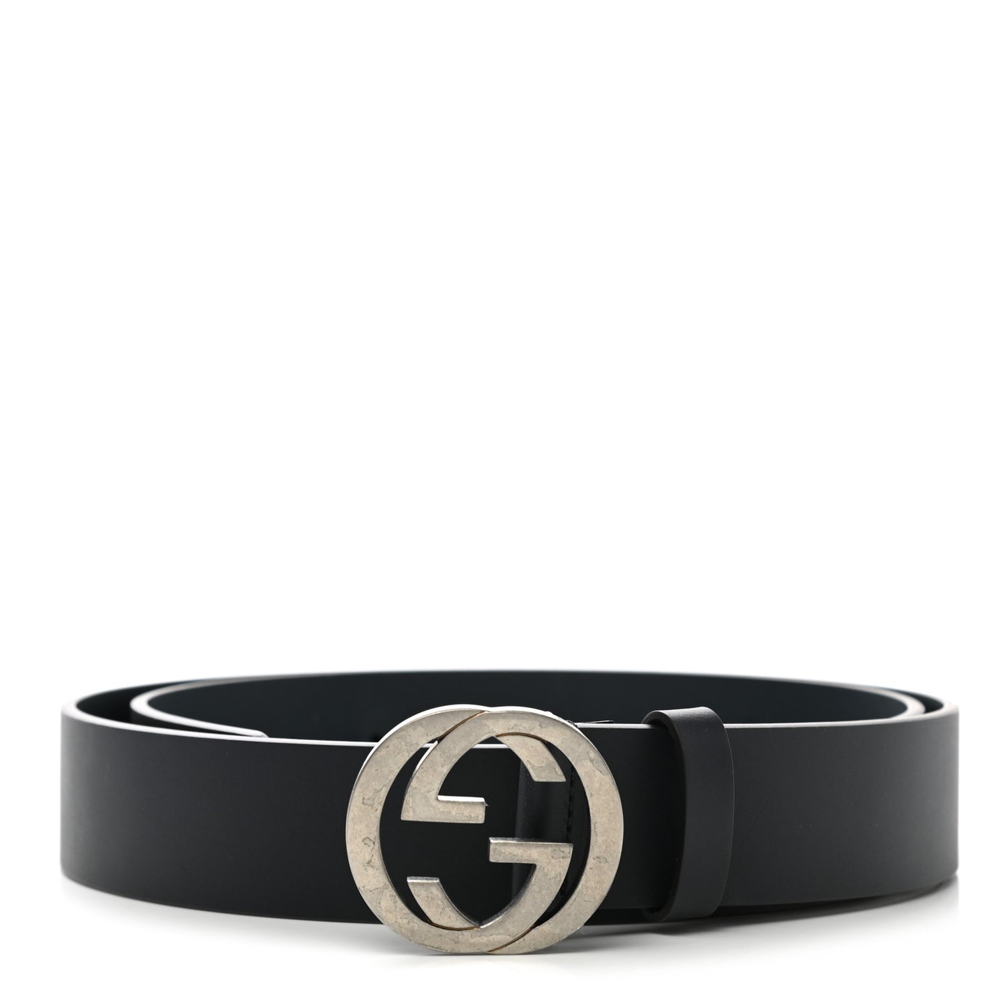 Selleria Calfskin Mens Interlocking G 37mm Belt 105 42 Black