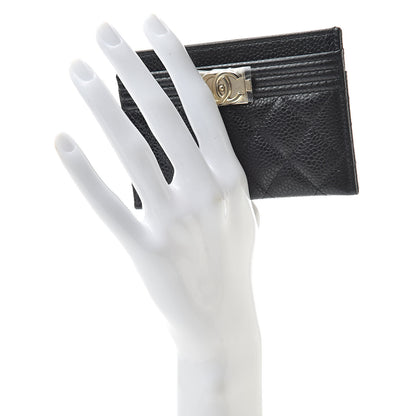 Chanel Caviar Quilted Boy Card Holder Black 2 of 9