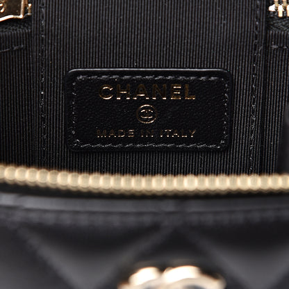 Chanel Lambskin Quilted Trendy Mini Vanity Case With Chain Black 5 of 11