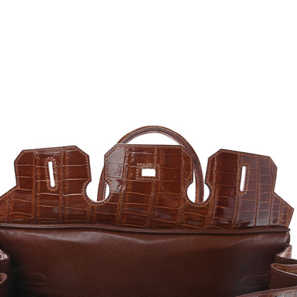 Hermes Shiny Porosus Crocodile Birkin 35 Etrusque 17 of 35