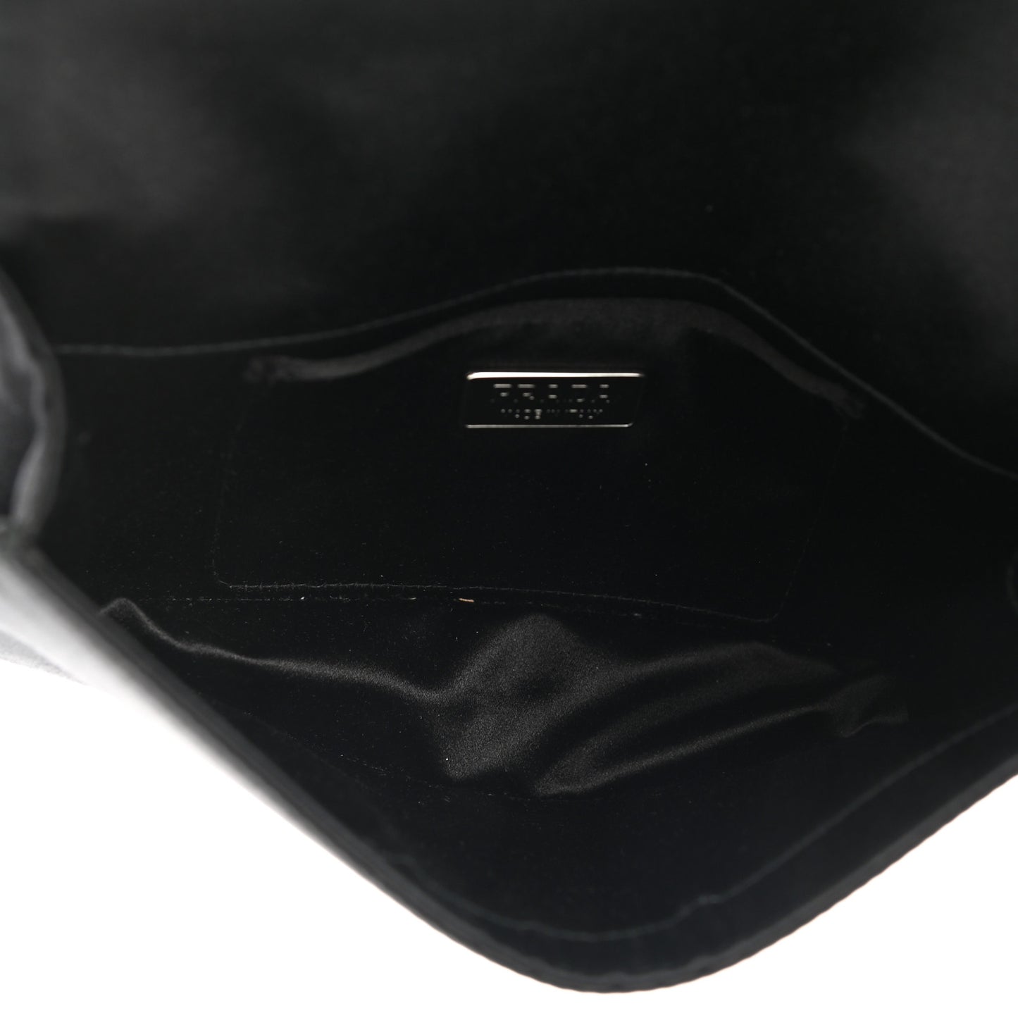 Satin Crystal Clutch Black