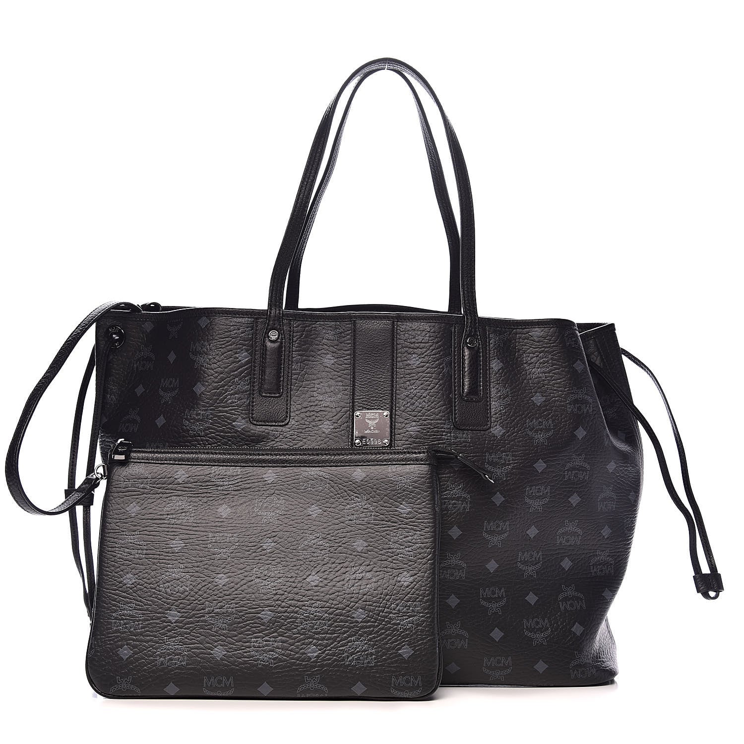 MCM Visetos Large Liz Reversible Shopper Tote Black 1 of 17