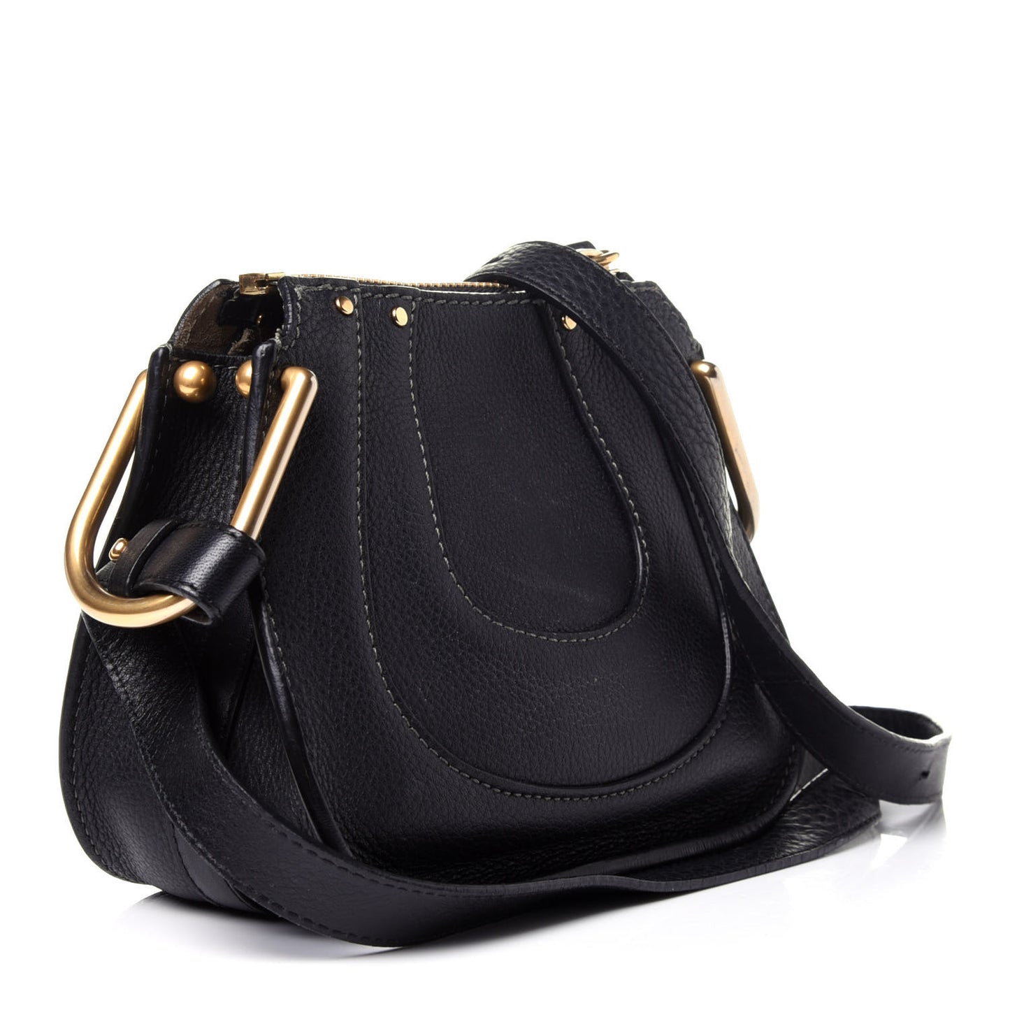 Grained Calfskin Nano Hayley Hobo Black