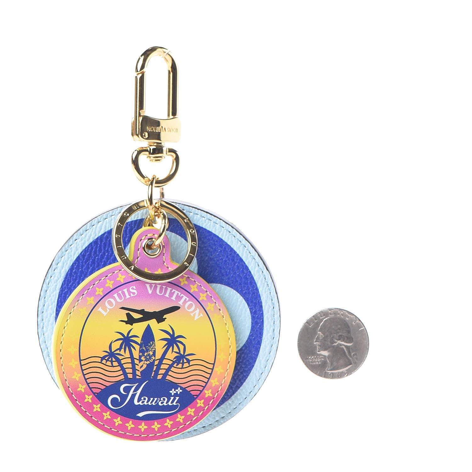 Louis Vuitton Monogram Giant Hawaii Bag Charm Key Holder Blue 2 of 6