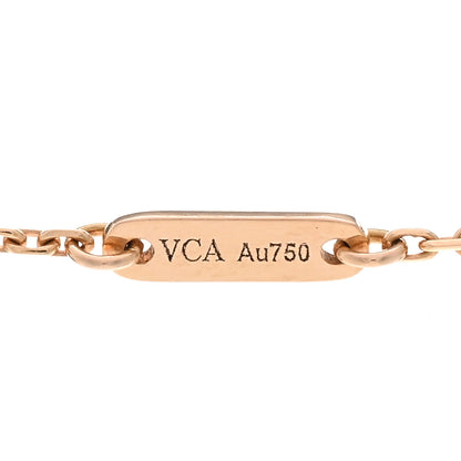 Van Cleef & Arpels 18K Rose Gold Carnelian Sweet Alhambra Pendant Necklace 4 of 6