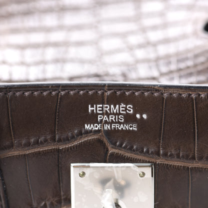 Hermes Matte Niloticus Crocodile Birkin 30 Gris Elephant 26 of 38