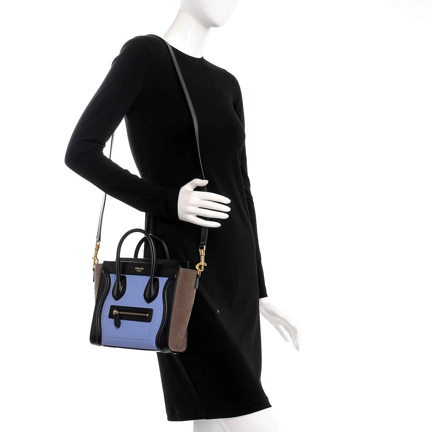 Celine Baby Grained Calfskin Nubuck Nano Tri-Color Luggage Porcelain 2 of 7