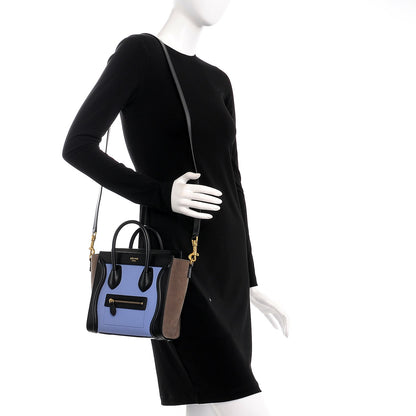 Celine Baby Grained Calfskin Nubuck Nano Tri-Color Luggage Porcelain 2 of 7