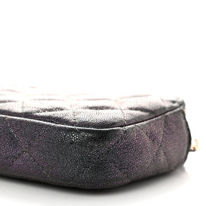Chanel Iridescent Caviar Quilted Small Clutch With Chain Black 13 of 14