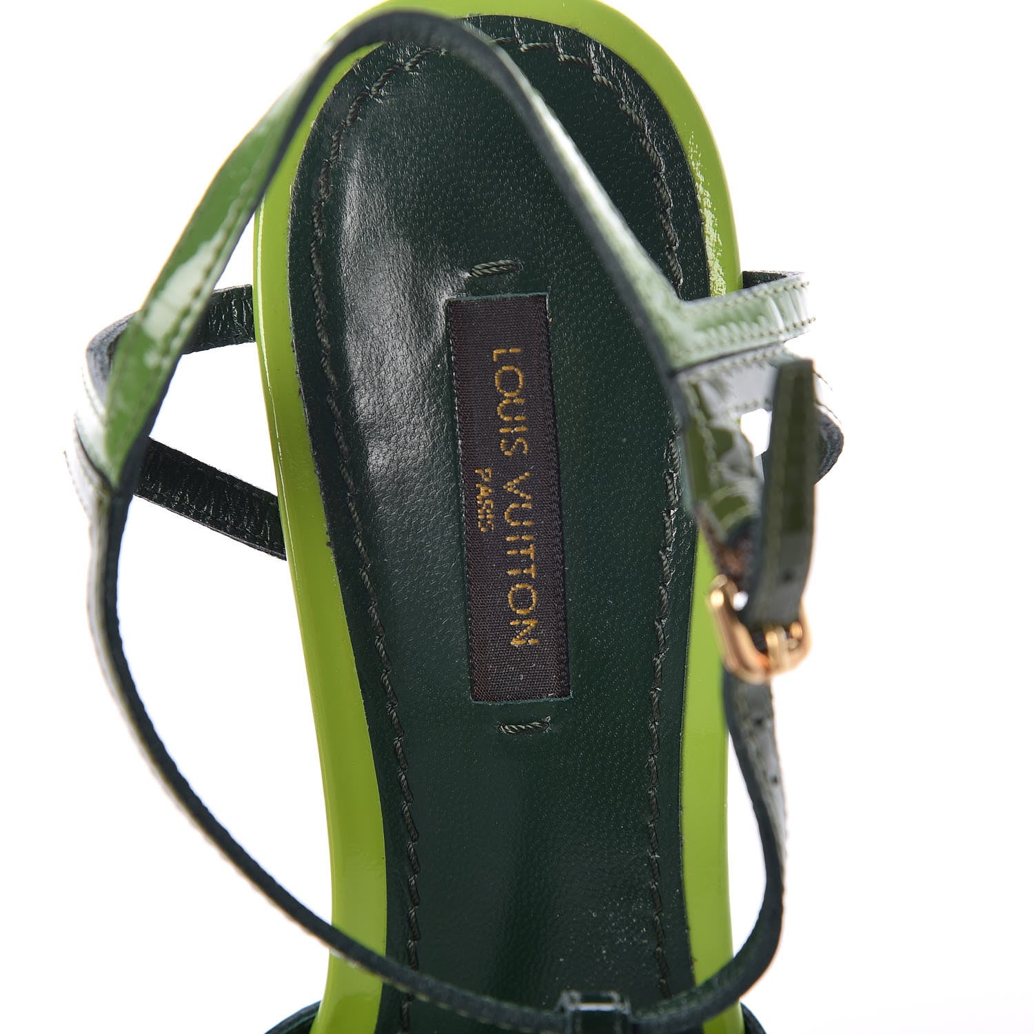 Louis Vuitton Patent Cork Summertime Wedges 36.5 Green 7 of 7