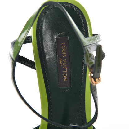 Louis Vuitton Patent Cork Summertime Wedges 36.5 Green 7 of 7