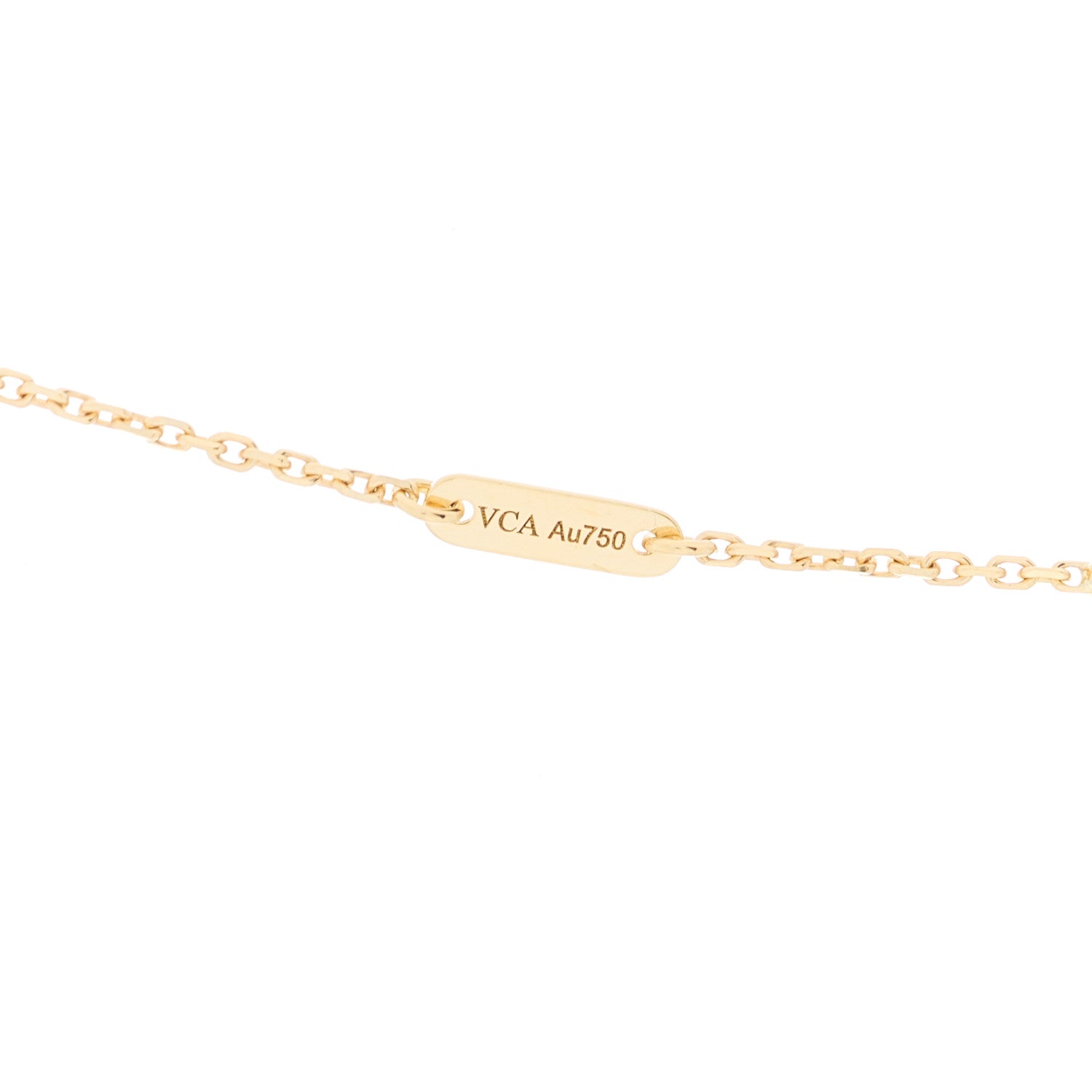 Van Cleef & Arpels 18K Yellow Gold Mother of Pearl Sweet Alhambra Pendant Necklace 4 of 5