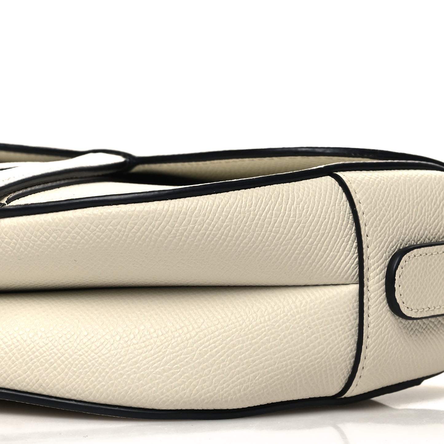 Grained Calfskin Saddle Bag With Strap Latte