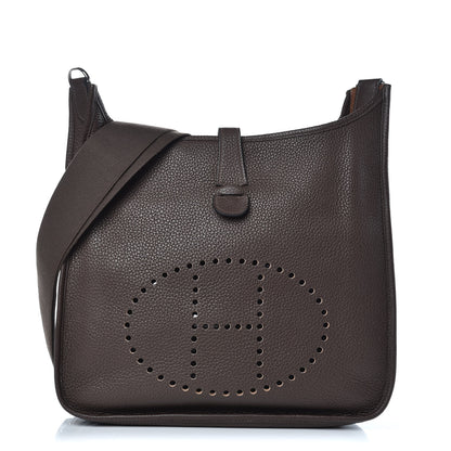 Hermes Taurillon Clemence Evelyne III GM Chocolate 1 of 10