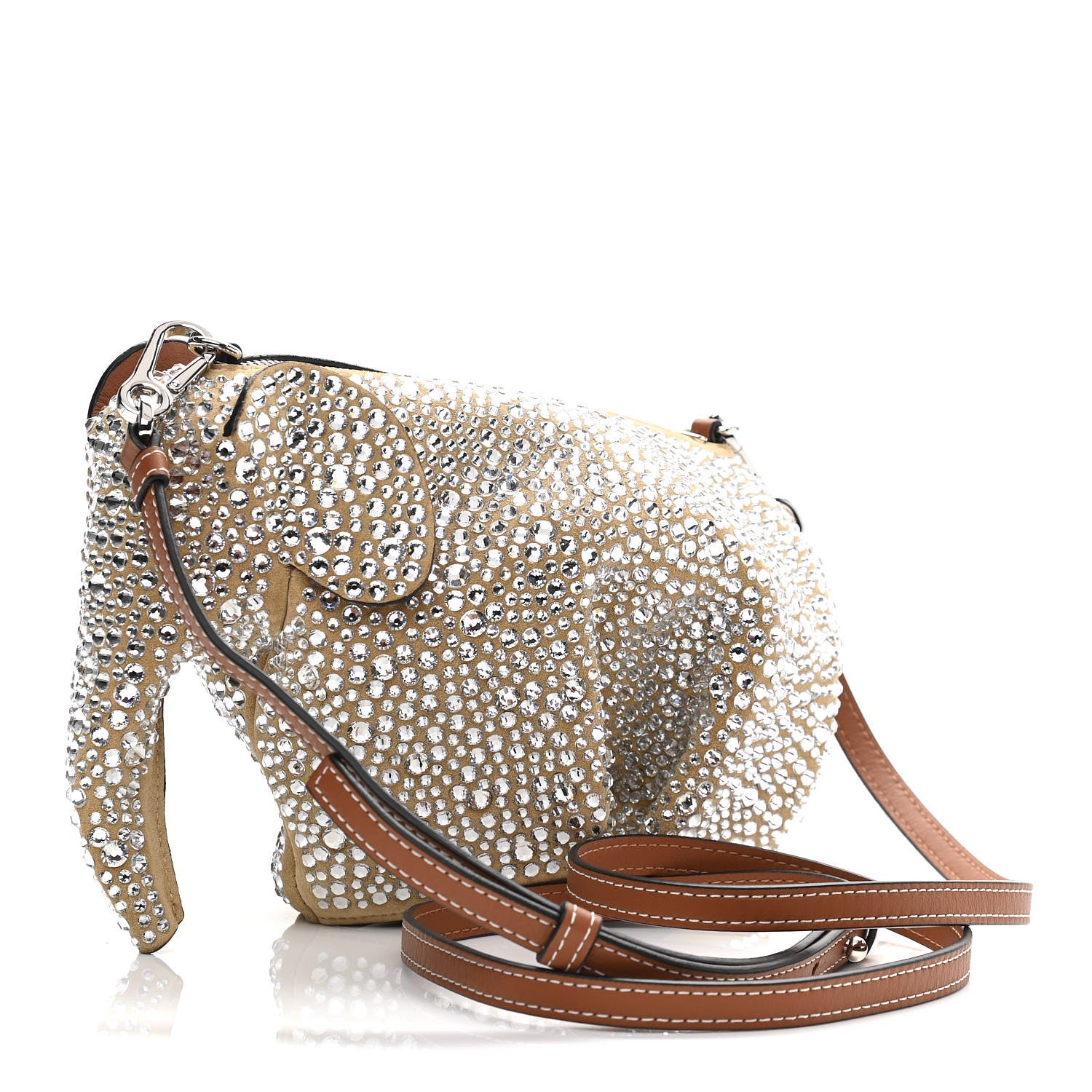 Loewe LOEW Suede Mini Elephantt Crystal Embellished Crossbody Bag 3 of 10