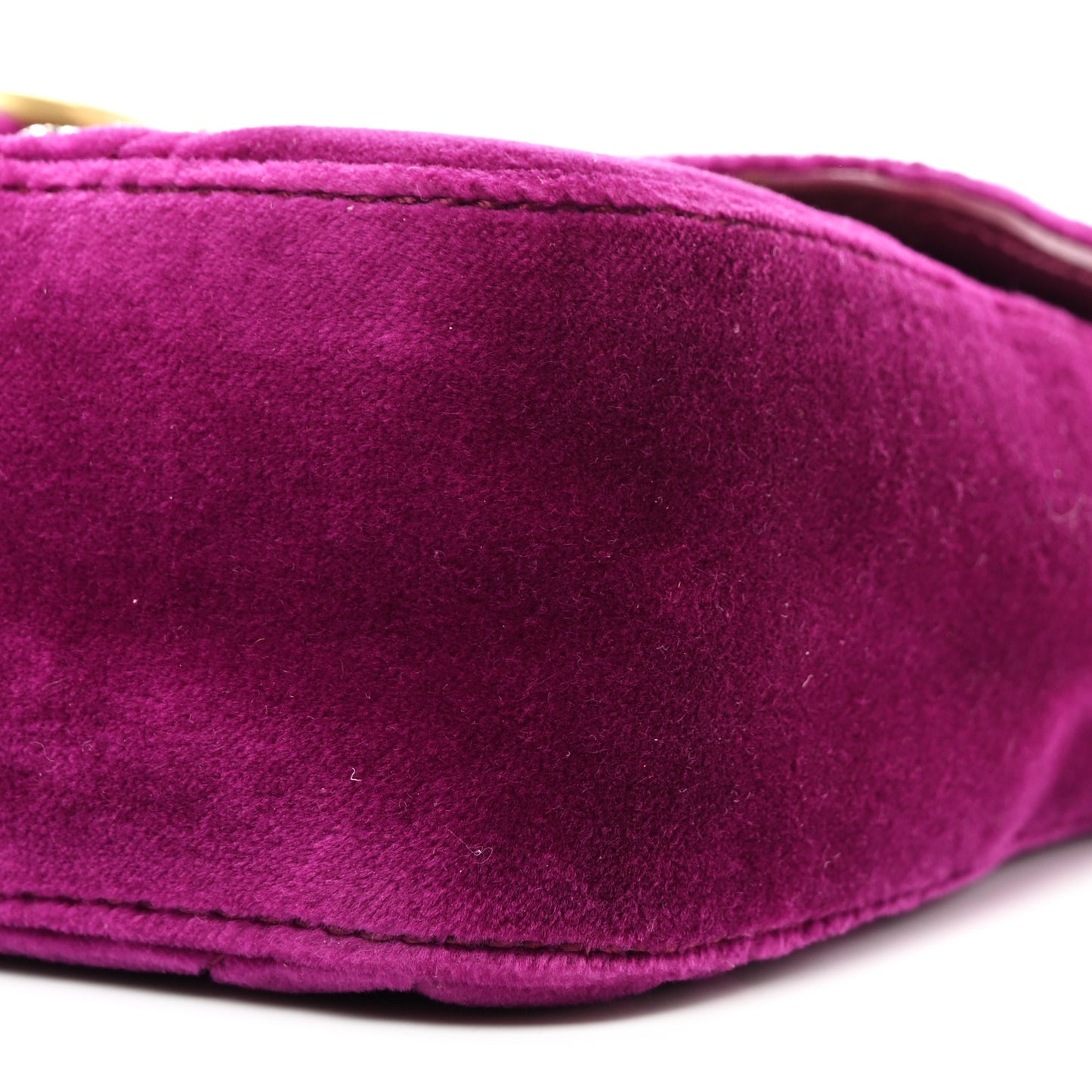 Velvet Matelasse Embroidered Mini GG Marmont Shoulder Bag Bordeaux