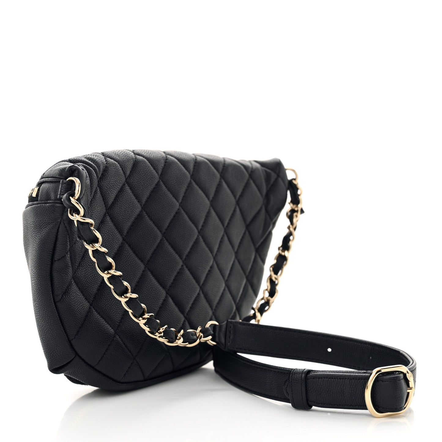 Caviar Quilted Business Affinity Waist Belt Bag Black