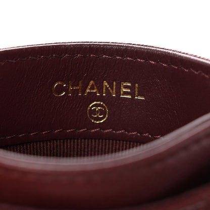 Chanel Caviar Quilted Studded CC Card Holder Burgundy 7 of 8