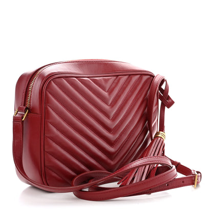Saint Laurent Calfskin Matelasse Monogram Lou Camera Bag Rouge Eros 3 of 13