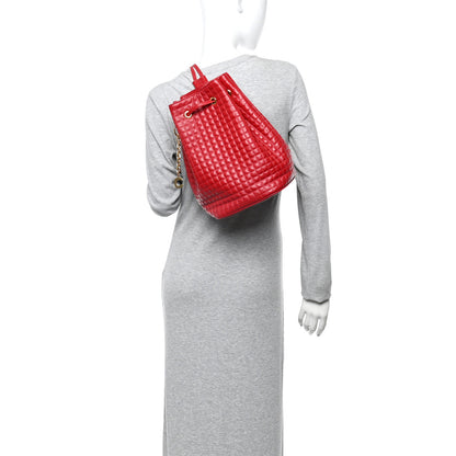 Celine Calfskin Quilted Small C Backpack Red 2 of 9