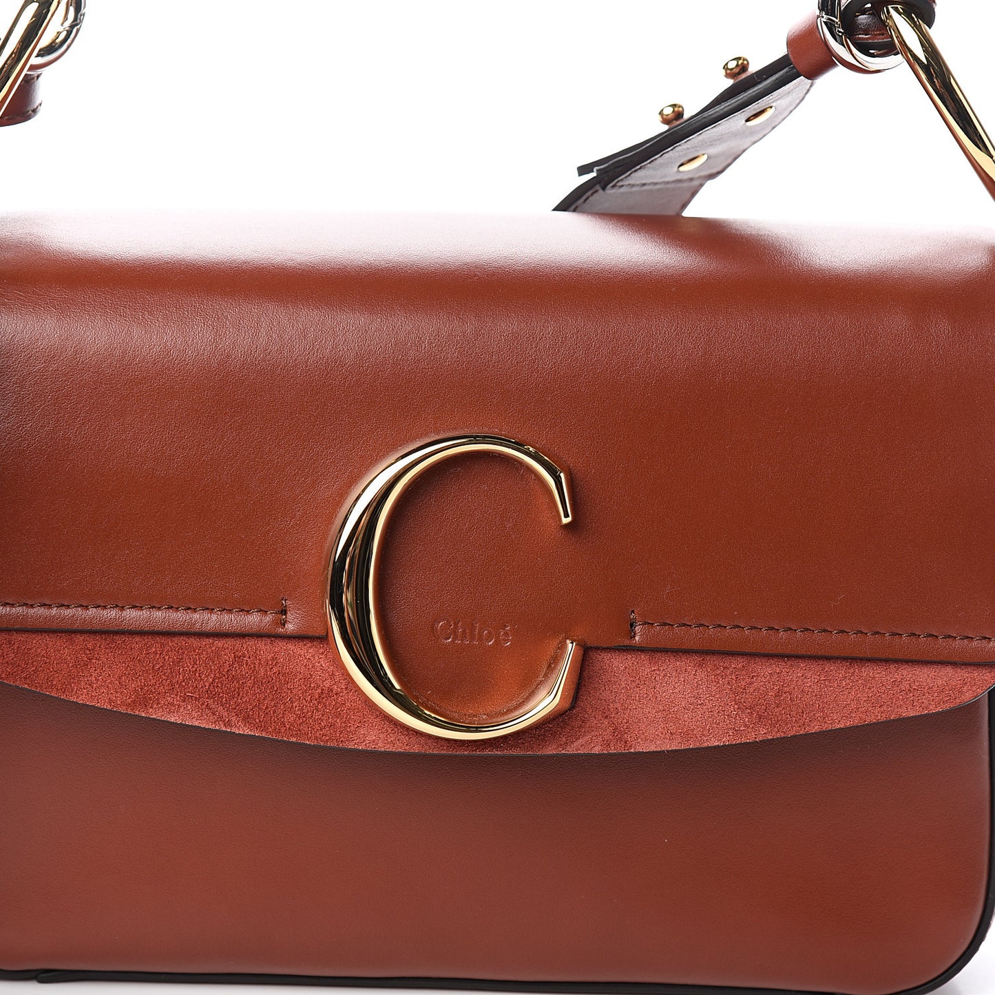 Calfskin Small C Double Carry Sepia Brown