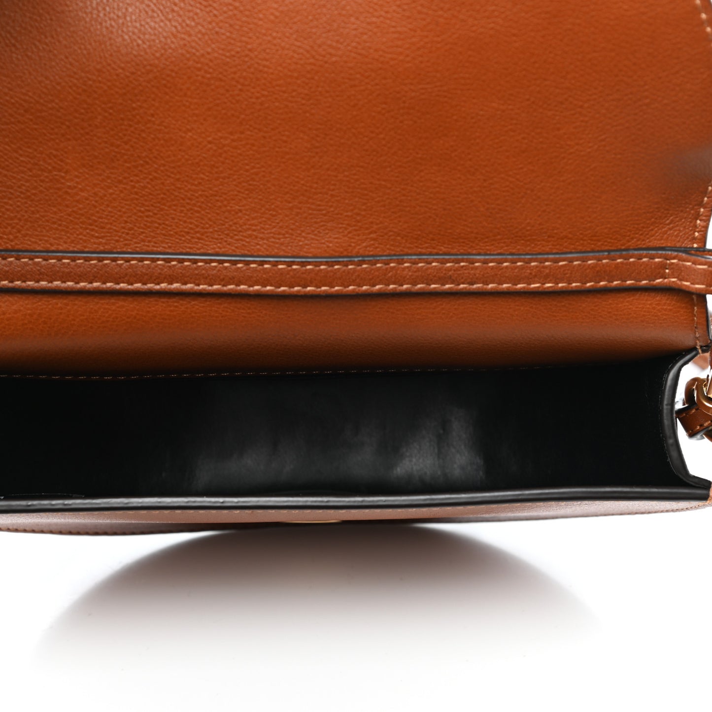 Calfskin Small Nile Bracelet Minaudiere Bag Caramel