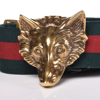 Gucci Web Wolf Belt 70 29 Green Red 4 of 5