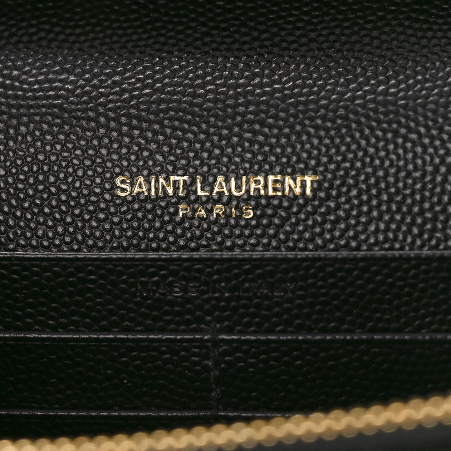 Grain De Poudre Matelasse Chevron Monogram Chain Wallet Black