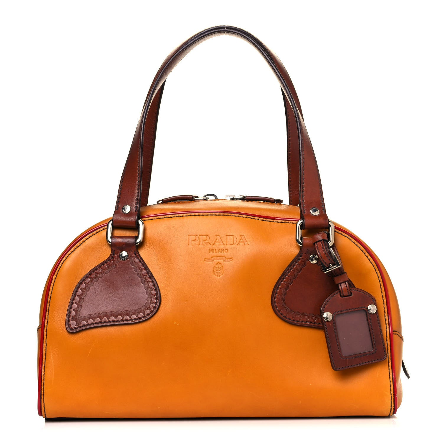 Prada Vitello Bowler Orange 1 of 19