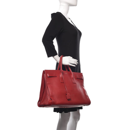 Saint Laurent Calfskin Large Sac de Jour Carryall Rouge Orient 2 of 12