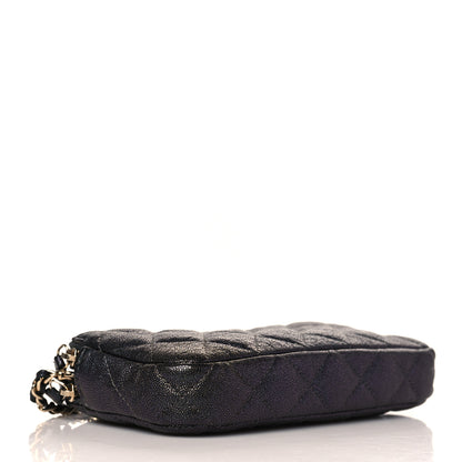 Chanel Iridescent Caviar Quilted Small Clutch With Chain Black 4 of 11