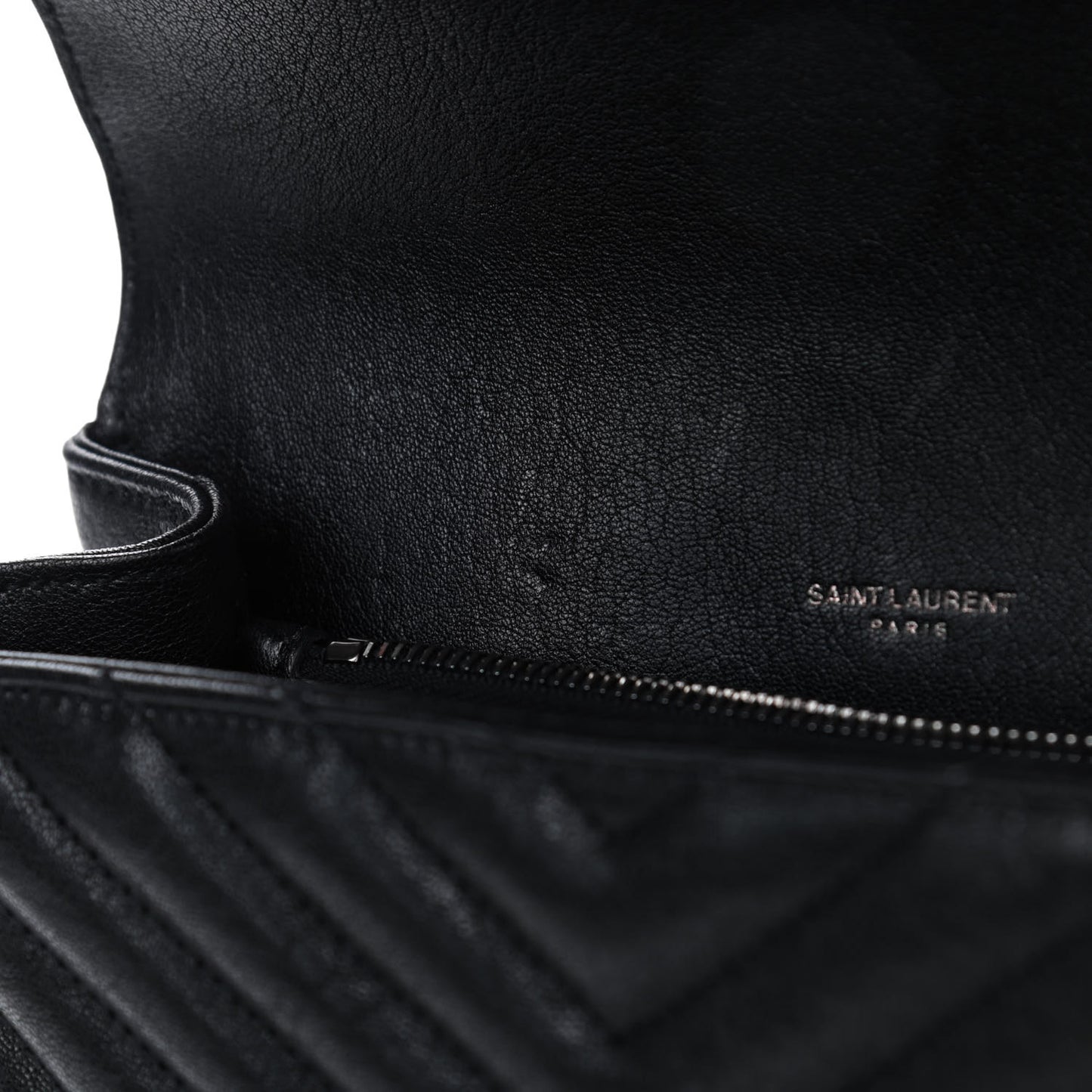Sheepskin Matelasse Chevron Monogram Medium College Bag Black