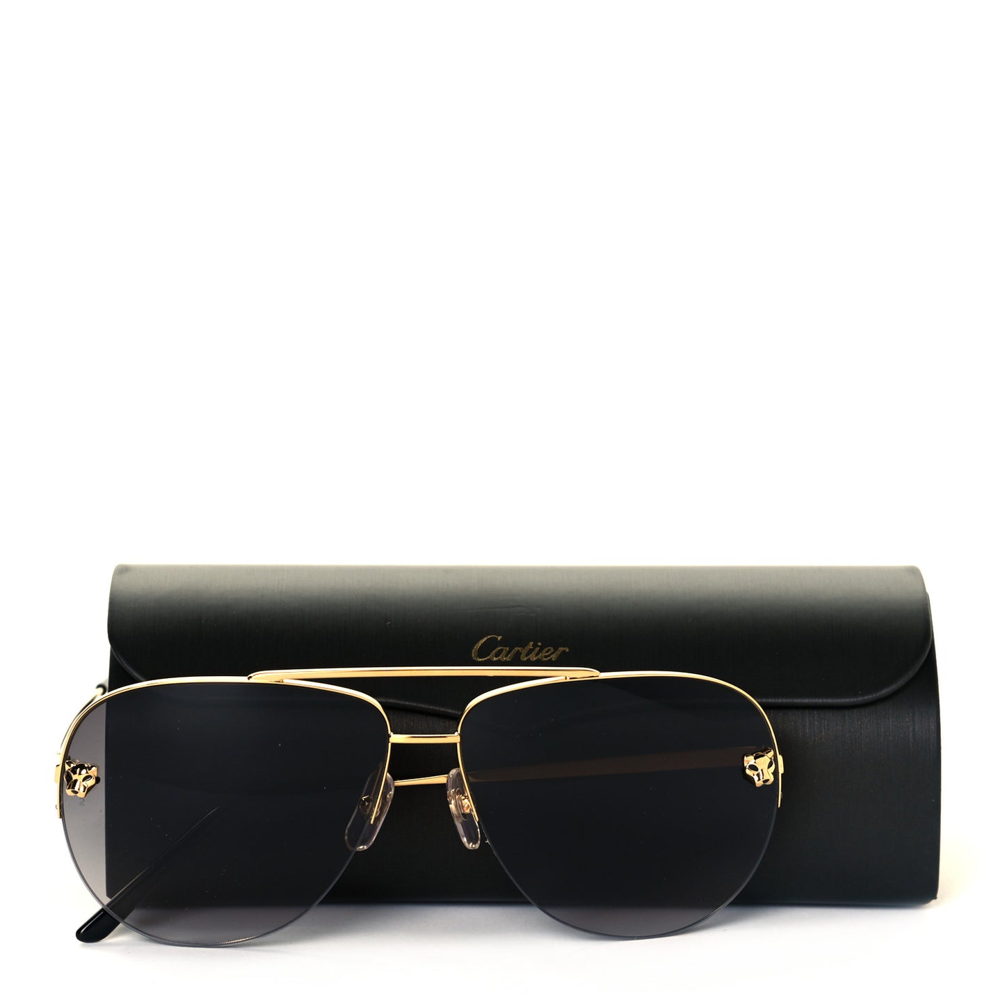 Panthere De Cartier Aviator Sunglasses Gold