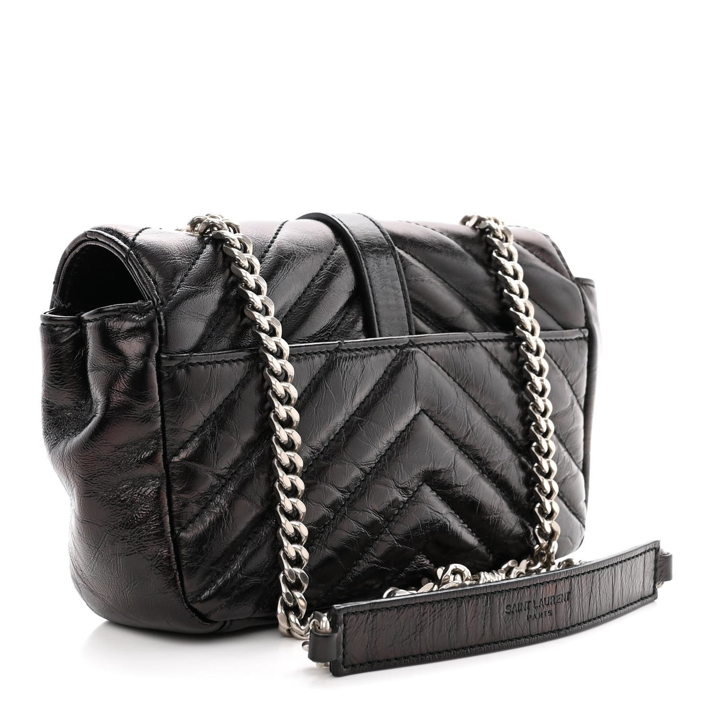 Calfskin Matelassé Monogram Classic Baby Punk Chain Bag Black