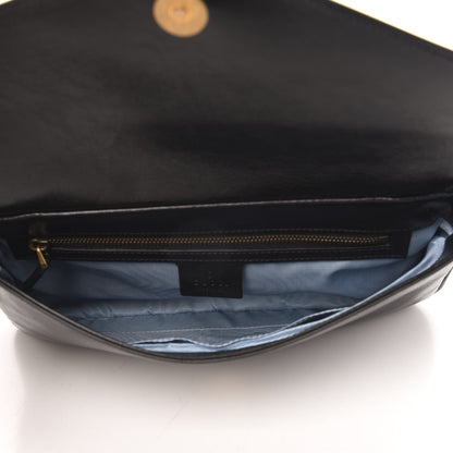 Gucci Calfskin Diagonal GG Medium Thiara Double Envelope Shoulder Bag Emerald Green Black 6 of 12