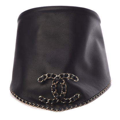 Chanel Lambskin Calfskin Chain CC Bandana Black Gold 1 of 12