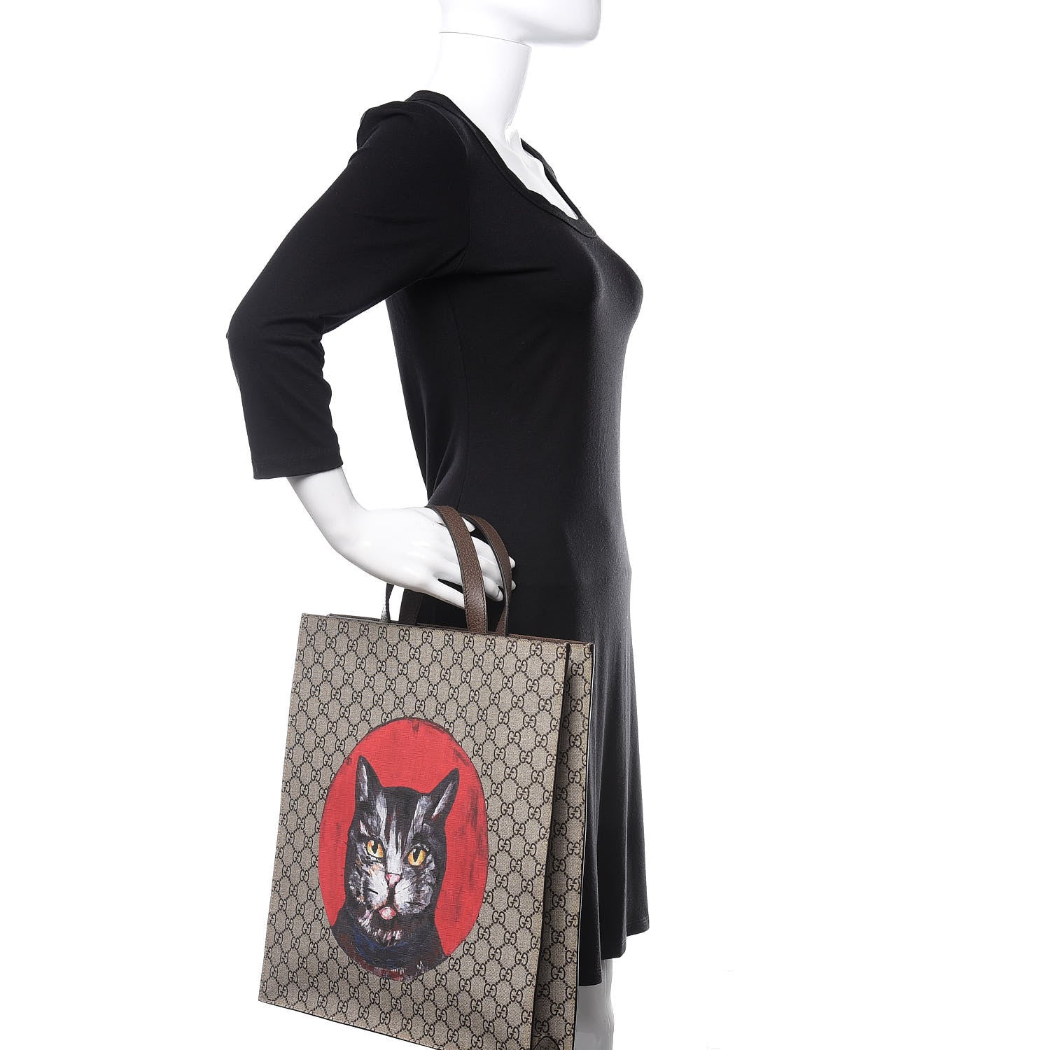 Gucci GG Supreme Monogram Mystic Cat Sylvie Web Vertical Tote 2 of 11