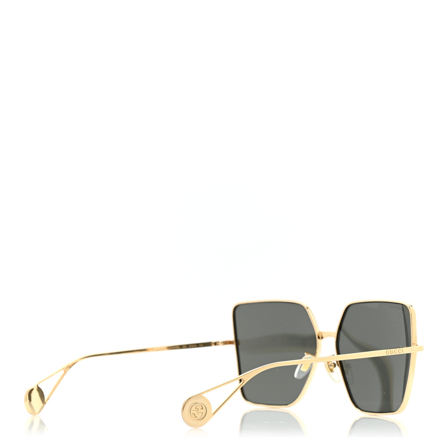 Gucci Square Frame GG0436S Sunglasses Black Gold 4 of 8
